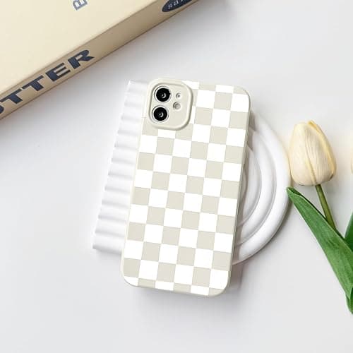 NITITOP Compatible for iPhone 11 Case Cute Checkered - White | Aesthetic Checkerboard Design, for Girls Women Men, Girly, Soft TPU, Full Camera Lens, Protective, Shockproof Phone Cover thumbnail 2