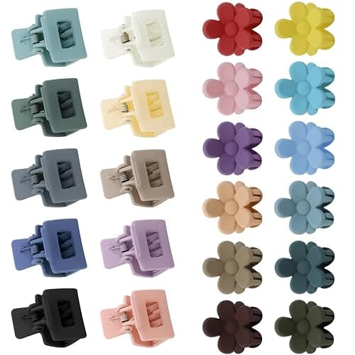 Kleine Haarklammern für Damen – Mini-Haarspangen für dünne, dicke, mittelgroße Haar-Accessoires, niedliche Kiefer-Haarspangen mit starkem Halt und Geschenk-Box, 22 Stück - Image 1