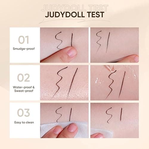 JUDYDOLL Ultra-Fine Liquid Eyeliner - Precision Tip for Flawless Application, Long-Lasting & Smudge-Proof, Quick-Drying, Waterproof, Ideal for Beginners, Stocking Stuffers (#01 Black) thumbnail 6