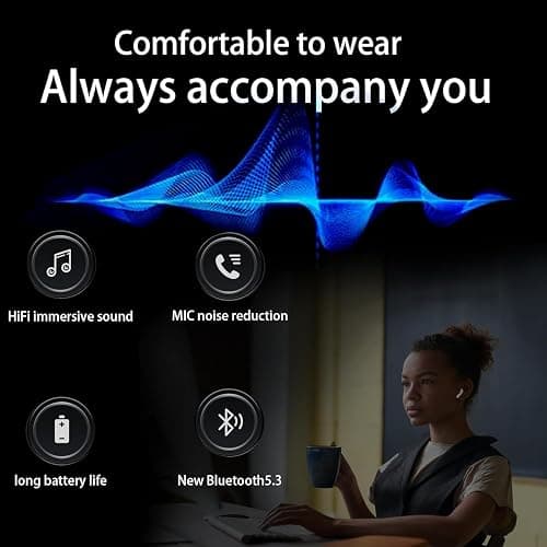 Wireless Earbuds,Bluetooth 5.3 in Ear Headphones with Noise Cancelling Mic, 48H Playtime HiFi Stereo Bluetooth Earphones, IPX8 Waterproof Touch Control True Wireless Headphones for iPhone/Android/IOS thumbnail 6