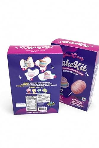 Cotton Candy Cake Kit (4oz.) - Lupy Lups! - 4 Flavors, 4 Colors and 1 Magical Topping. - Fluffy, Fun and Sweet Cotton Candy. thumbnail 4