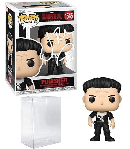 Jon Bernthal Punisher #1545 Daredevil Born Again Facsimile Signed Reprint Laser Autographed Funko POP! Movies Marvel Avengers Figurine with Protector Case thumbnail 3