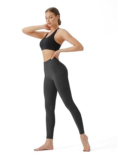 GYMGUN 3 Pack Leggings with Pockets for Women,High Waisted Tummy Control Workout Yoga Pants Reg & Plus Size thumbnail 2