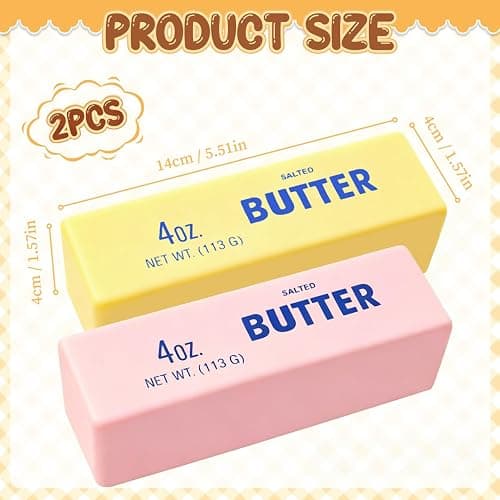 2Pcs Butter Toy, Slow Rebound Butter Stick Block Stress Relief Sensory Decompression Fidget Toys for Kids Adults Office Home thumbnail 2