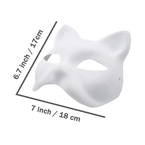 Nakimo Fox Mask DIY Paintable Cosplay Accessories Mask for Party Masquerade Costume Halloween, Pack of 5 thumbnail 3