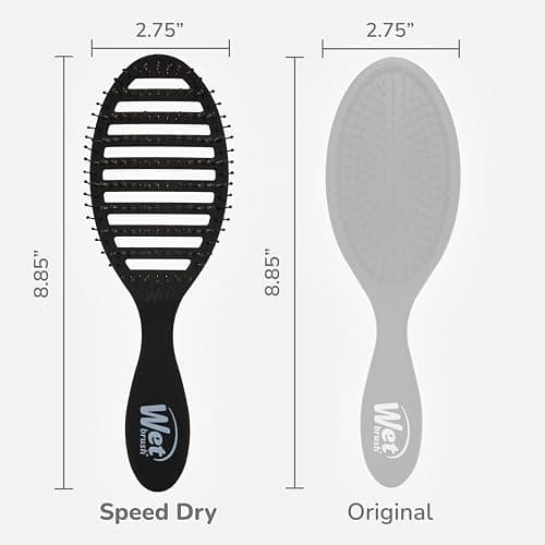 Wet Brush Speed Dry Hair Brush, Black Frost - Vented Design & Soft HeatFlex Bristles Are Blow Dry Safe - Ergonomic Handle Manages Tangles - Pain-Free Hair Accessories thumbnail 5