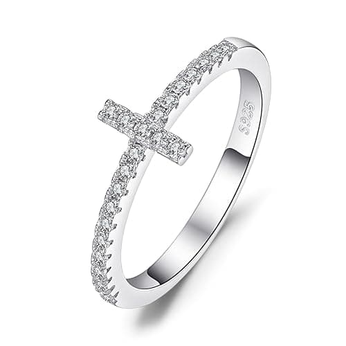 JewelryPalace 14k White Yellow Rose Gold Plated 925 Sterling Silver Rings for Women, Cubic Zirconia Promise Rings for Her, Stackable Wedding Bands Rings for Women Infinity Forever Love Knot Ring - Image 1