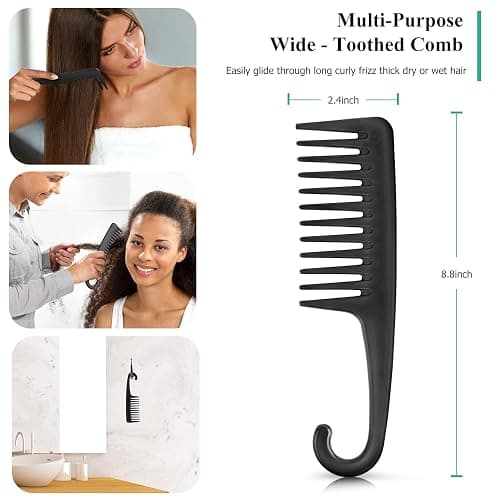 Detangling Hair Brush, Detangling brush for Adults and Kids, Comb Set for Kinky Curly Coily and Wavy Hair, For Wet and Dry Hair, Afro American Type 3a-4c, Comfortable Grip, Easy to Clean(Black) thumbnail 7