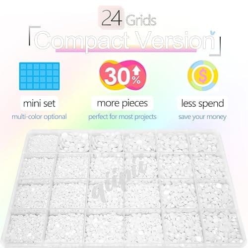 qiipii Pure White Resin Rhinestones w B7000 Jewelry Glue for Crafting Bedazzling 2mm 3mm 4mm 5mm 6mm Flatback Jelly Stones Diamonds Gems Charms for Nails Face Eyes Makeup Tumblers Clothes Shoes Crafts thumbnail 3
