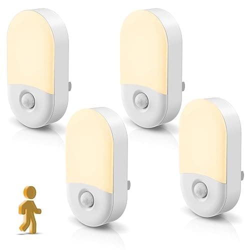 L LOHAS LED Motion Sensor Night Light, Motion Activated Night Light, 4Pack, 3000K Warm White, Night Lights Plug into Wall Motion Sensor, 30/60LM Adjustable Brightness, for Kids Adults Bathroom Kitchen - Image 1