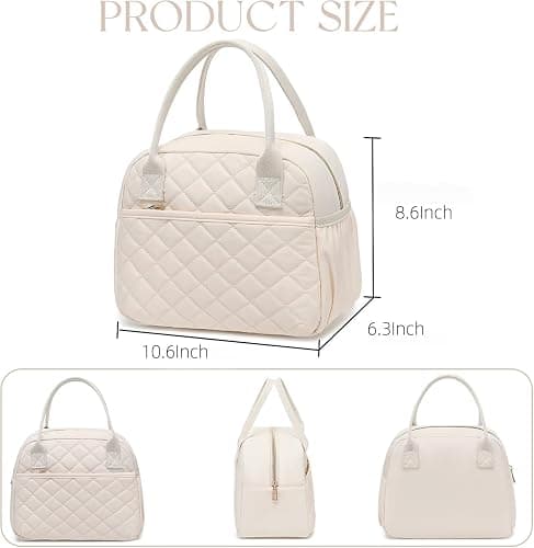 CAMTOP Lunch Box for Women Insulated Lunch Bag Lunchbox Cooler Thermal Leakproof Quilted Reusable Lunch Tote Bag for Work School Travel Picnic thumbnail 3