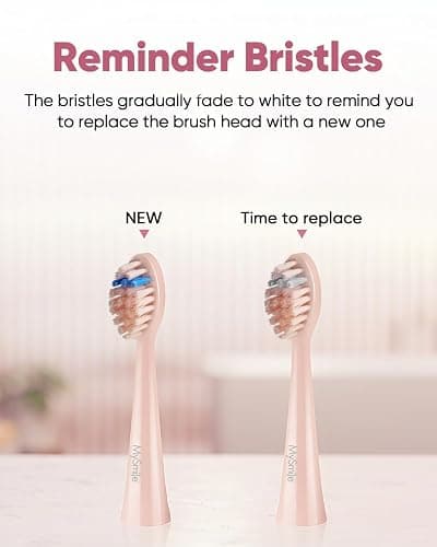 MySmile DY156 Electric Toothbrush for Adults, Rechargeable Sonic Battery Toothbrush Portable with 3 Brush Heads, 2 Mins 5 Modes Smart Timer, 45000VPM, One Charge for 60 Days - Pink thumbnail 8