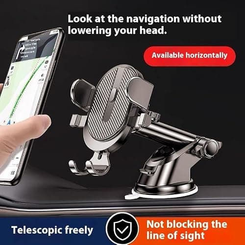 Flexible 2 in 1 Windshield Mobile Phone Holder Strong Sticky Gel Pad Stable Car Phone Mount Holder,360° Adjustable Mount, Cell Phone Holders for Your All Car Models for Dashboard Vent, thumbnail 6