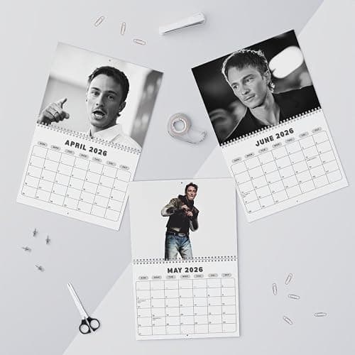 Drew Starkey 2026 Wall Calendar Ver 2, Handsome Star Fan Art Calendar for Bookish Girls & TV Fans, Aesthetic Romance Wall Decor, Celebrity Crush Merch, 2 Sizes, Glossy or Matte Finish (Glossy, 14x11.5 in) thumbnail 3