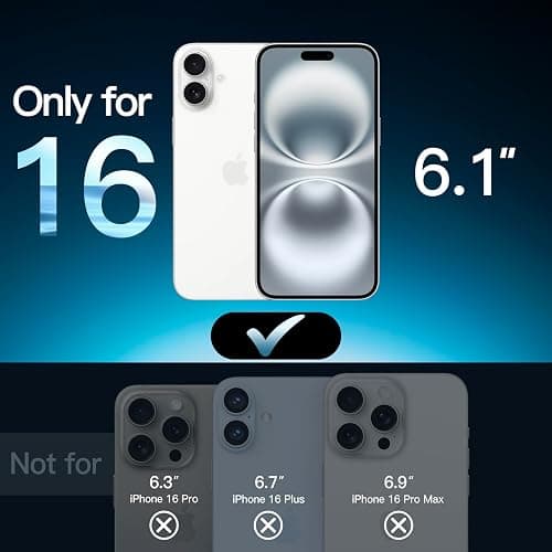 JETech Screen Protector for iPhone 16 6.1-Inch, Tempered Glass Film with Easy Installation Tool, Case-Friendly, HD Clear, 2-Pack thumbnail 2