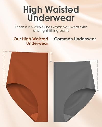 Kalapa Womens Underwear Seamless Full Coverage Breathable Briefs No Show Silky Stretch High Waisted Ladies Panties 6 Pack thumbnail 3