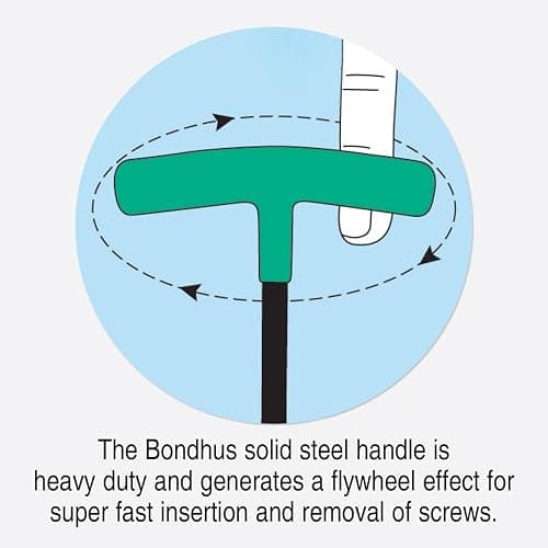 Bondhus 13389 Set of 8 Hex T-handles w/Stand, sizes 2-10mm, Multicolor, One Size thumbnail 3