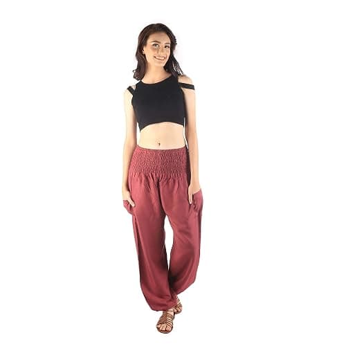 Boho Pants 2-Pocket Flowy High Waist Harem Pants Women for Yoga Travel Hippie Clothes thumbnail 5