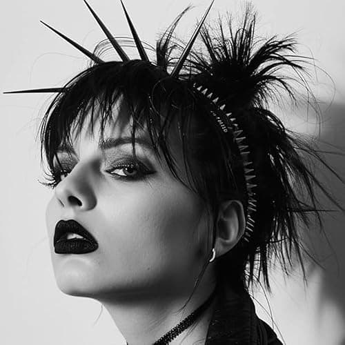 BaBakiak Spiky Leather Headband Punk, Emo Headband for Women, Spiked Punk Rock Party Accessory thumbnail 5