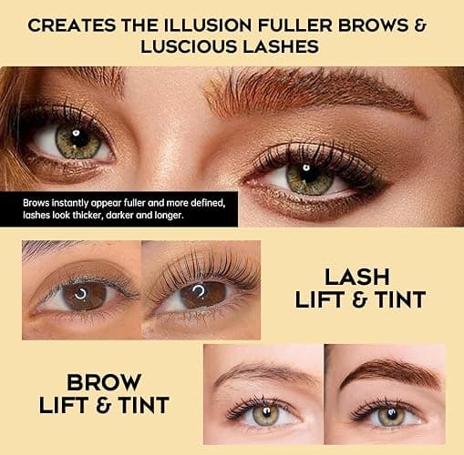 Lash Lift Kit 4 in 1 Brow Lamination Kit, Professional Eyelash Perm Kit for Beginner Salon Quality at Home with Long-Lasting Natural Brown Color thumbnail 2
