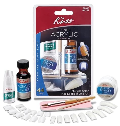 KISS French Acrylic False Nails Sculpture Kit, Natural & French Manicure, Extended Bubble-Free Nail Tips with Acrylic Liquid & Powder, Maximum Speed Nail Glue, Application Brush, & 40 Fake Nails thumbnail 12