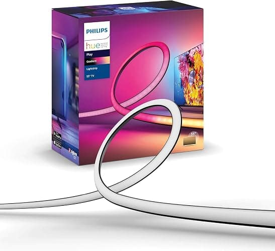 Philips Hue Gradient Lightstrip for 55 Inch TVs, Sync with Media and Gaming, LED Entertainment Smart Lighting with Voice Control, Gaming Light Compatible with Alexa, Google Assistant - Image 1