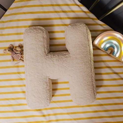 Chpbolly Letter Pillow English Letter Plush Pillow Cozy Lambswool Initial Throw Pillow Alphabets Letter Decorative Cushion Comforting Huggable Stuffed Cushion for Bedroom Sofa（15.7 * 13.8 * 3.9 in） thumbnail 5