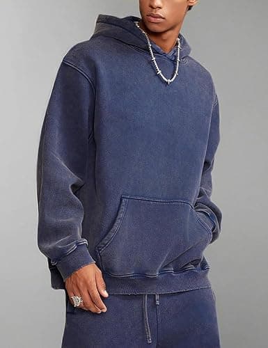 FAIABLE Womens Oversized Hoodie Couples Heavyweight Hoodies Vintage Acid Wash Hoodie Cotton Fleece Hoodies for Women thumbnail 7