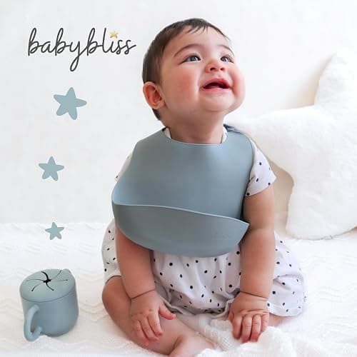 Baby Bliss 2 Pack Toddler Snack Container, Canadian Mom Owned, Snack Cups Toddler No Spill, Silicone Baby Snack Cup, Toddler Travel Essentials, Snack Containers for Kids, BPA Free (Sage/Dusty Teal) thumbnail 2