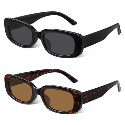 Arkimin Rectangle Sunglasses for Womens Men - Trendy Y2K Retro Sun Glasses 90’s Vintage Fashion UV400 Protection Eyeglasses - Image 1