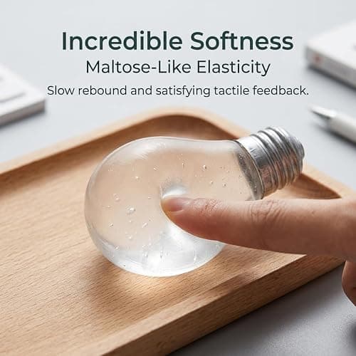 Glow‑in‑the‑Dark Bulb Squishy Toy, Soft Maltose Slow‑Rebound Lamp, Cute Lava Lamp Style Stress Relief Fidget Toy, Portable Anxiety Relief Desk Squishy, Ideal ADHD Gift for Adults (Bulb) thumbnail 4