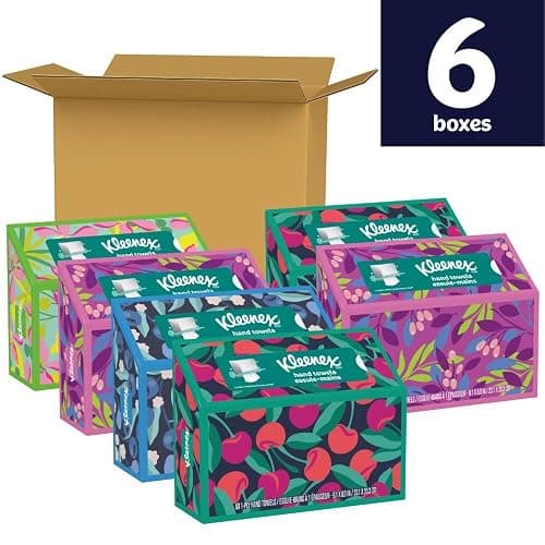 Kleenex Disposable Paper Hand Towels, 6 Boxes, 60 Tissues per Box (360 Total Tissues), Packaging May Vary thumbnail 3