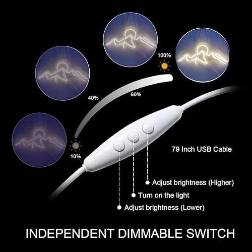 Ulalaza LED Decorative Lights USB Mountains Sunrise Sunset Led Neon Signs Home Decoration Wall Art Holiday Gift Brightness Adjustable 16.5''x11.8'' thumbnail 3