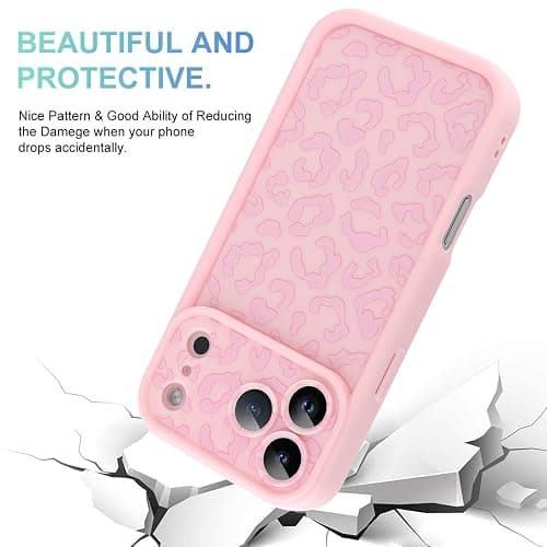 MOWIME Compatible with iPhone 17 Pro Case, Cheetah Print Shockproof Soft TPU Protective Cover for Women Girls, Slim Anti Scratch Leopard Case for iPhone 17 Pro 6.3 Inch, Pink thumbnail 3