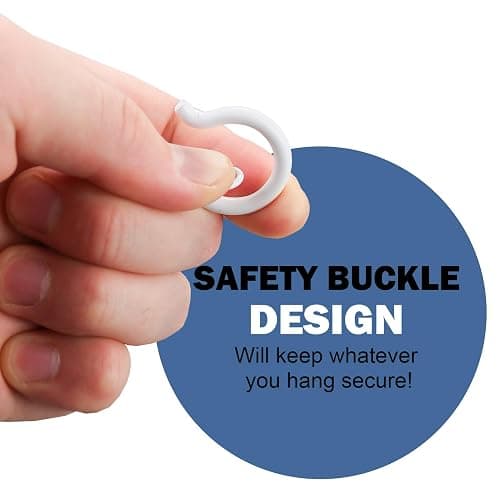 ADIIL 20 PCS Q Hanger Hooks with Safety Buckle, Windproof Screw Hooks for Hanging Outdoor String Lights, Plants, Christmas Patio Lights, 2.2 Inches, White thumbnail 3