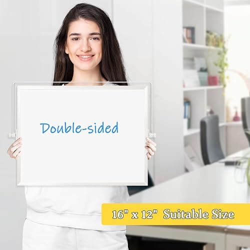 AMUSIGHT Dry Erase Magnetic White Board, 16" x 12" Double-Sided Desktop Whiteboard with Stand, Portable Small Whiteboard Set for Drawing, Office, Home thumbnail 8