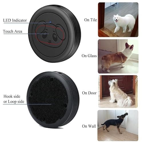 Dog Door Bell Doggie doorbells for Potty Training with Warterproof Touch Button Dog Bells Included 2 Receivers + 3 Buttons thumbnail 3