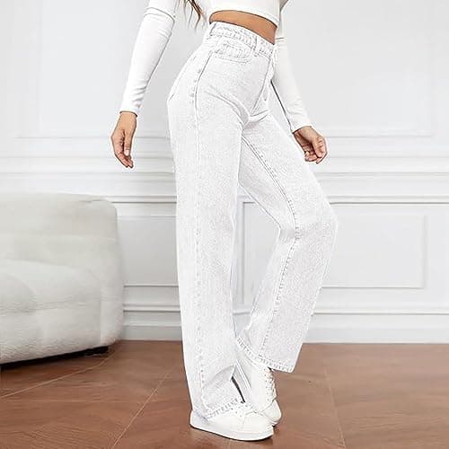 Godalithic Wide Leg Jeans for Women Baggy Elastic High Waist Cute Y2K Boyfriend Jeans Stretchy Jean Straight Leg Denim Pants thumbnail 4
