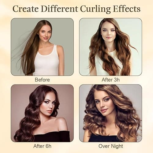AOOWU Heatless Curls Band 5 Stück, üBer Nacht Overnight Blowout Locken Ohne, Neu Lockenwickler Locken Ohne Hitze, Diy Overnight Curls Gummi Hitzefreier Lockenwickler Locken für Mittleres Langes Haar thumbnail 8