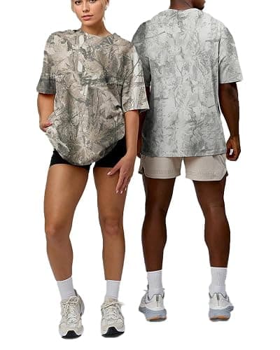 Camo Oversized Shirt Y2k Crewneck Maple Leaf Printed Short Sleeve Unisex Summer Graphic Tees thumbnail 4