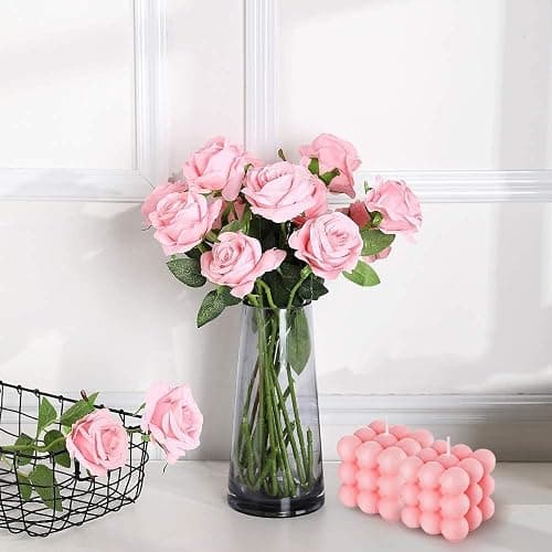 HUTIP Pink Rose Scented Cube Bubble Candles, 2PCS Modern Boho Home Decor, Perfect for Valentine's Day, Birthday, Wedding, Housewarming thumbnail 3