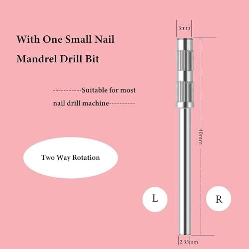 BITNBITH 100pcs Small Nail Sanding Bands, 3.1mm Mini Nail Sanding Mandrel Bits 240 Grit Extreme Fine Nail Drill Bits for Nail File Acrylic Nails Gel Manicure Pedicure Nail Prep Salon Supplies,Pink thumbnail 3