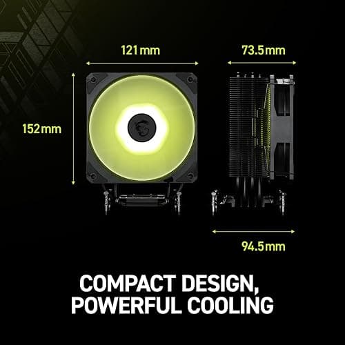 MSI MAG COREFROZR AA13 - ARGB CPU Air Cooler - LGA 1700/1851 / AM5/AM4 Compatible - 120mm ARGB PWM Fan - Direct Touch Heat-Pipes - Pre-Applied Thermal Paste - Black thumbnail 5