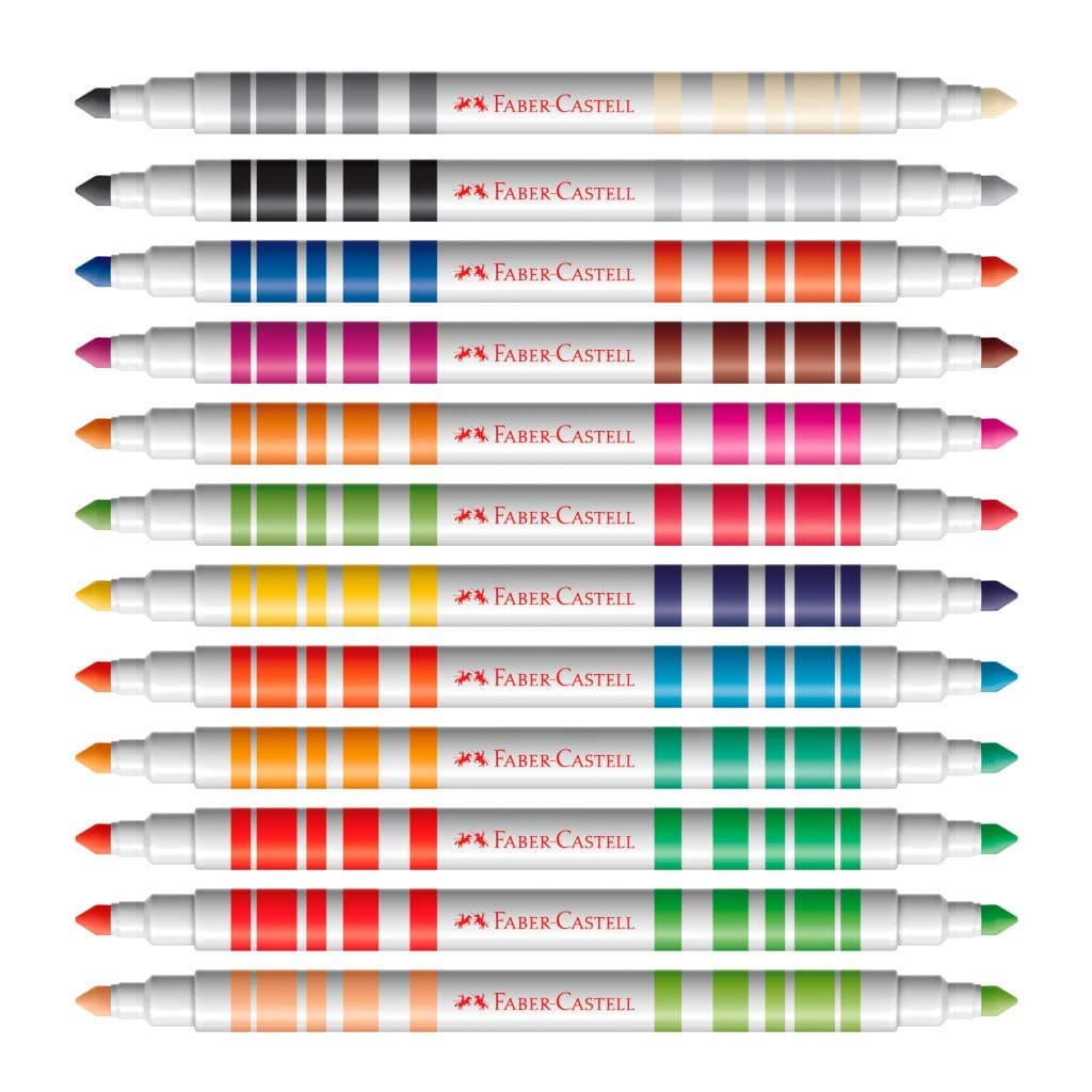 Hidrografica Bicolor 12 Canetas/24 Cores, Faber-Castell, 15.0612N, Mista thumbnail 3