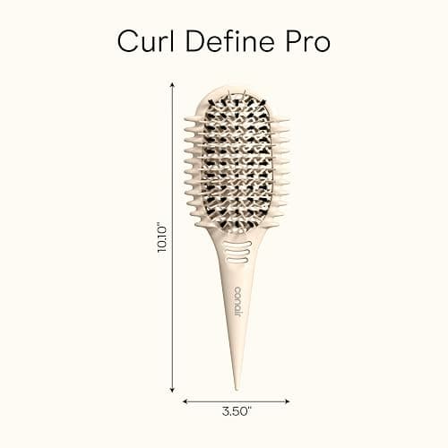 Conair Curl Define Pro Detangler Brush for Curly Hair, Dual-Vent Design with Continuous Grooves, Mixed Bristles for Frizz-Free Detangling, Smoothing, and Curl Definition thumbnail 9
