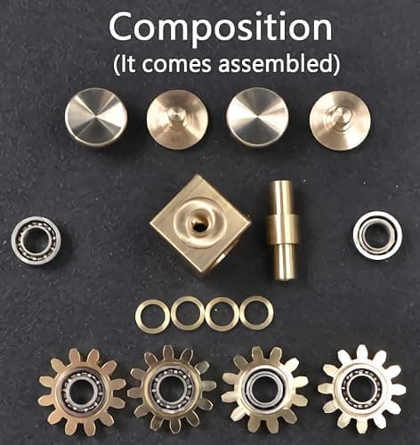 Bitopbi Pure Brass Fidget Cube Fidget Spinner Gears Linkage Fidget Toy Hand Spinner Metal DIY EDC Focus Meditation Break Bad Habits ADHD (Brass) thumbnail 3