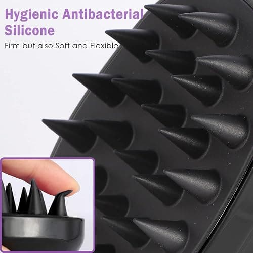 Sosoon Scalp Massager Shampoo Brush, Hair Scalp Scrubber Shower Hair Brush Head Massager for Stress Relax Hair Growth, Dandruff Brush Scalp Exfoliator for Women Men Kids Pets, Black thumbnail 4