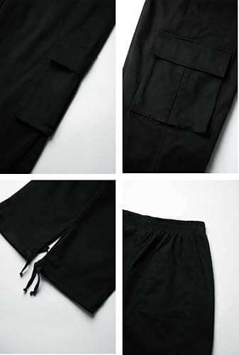 THWEI Mens Cargo Pants Casual Joggers Athletic Pants Cotton Loose Straight Sweatpants thumbnail 6
