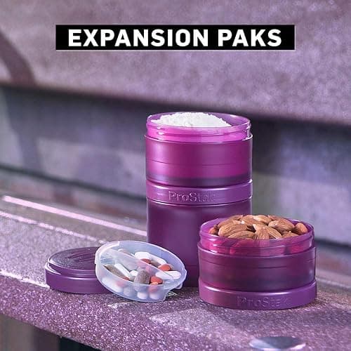 BlenderBottle ProStak Twist n' Lock Storage Jars Expansion 2-Pak with Pill Tray, All Black thumbnail 9