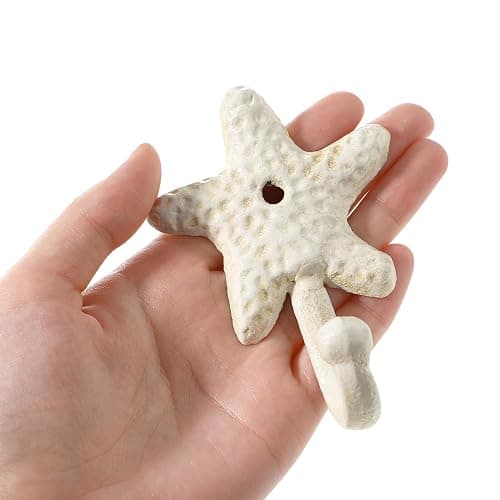 BESTYASH Star Fish Hook Set of 3 Decorative Wall Hooks Coastal Nautical Design for Hanging Keys Towels and More 4 33 X 2 76 X 1 57 Inch thumbnail 5